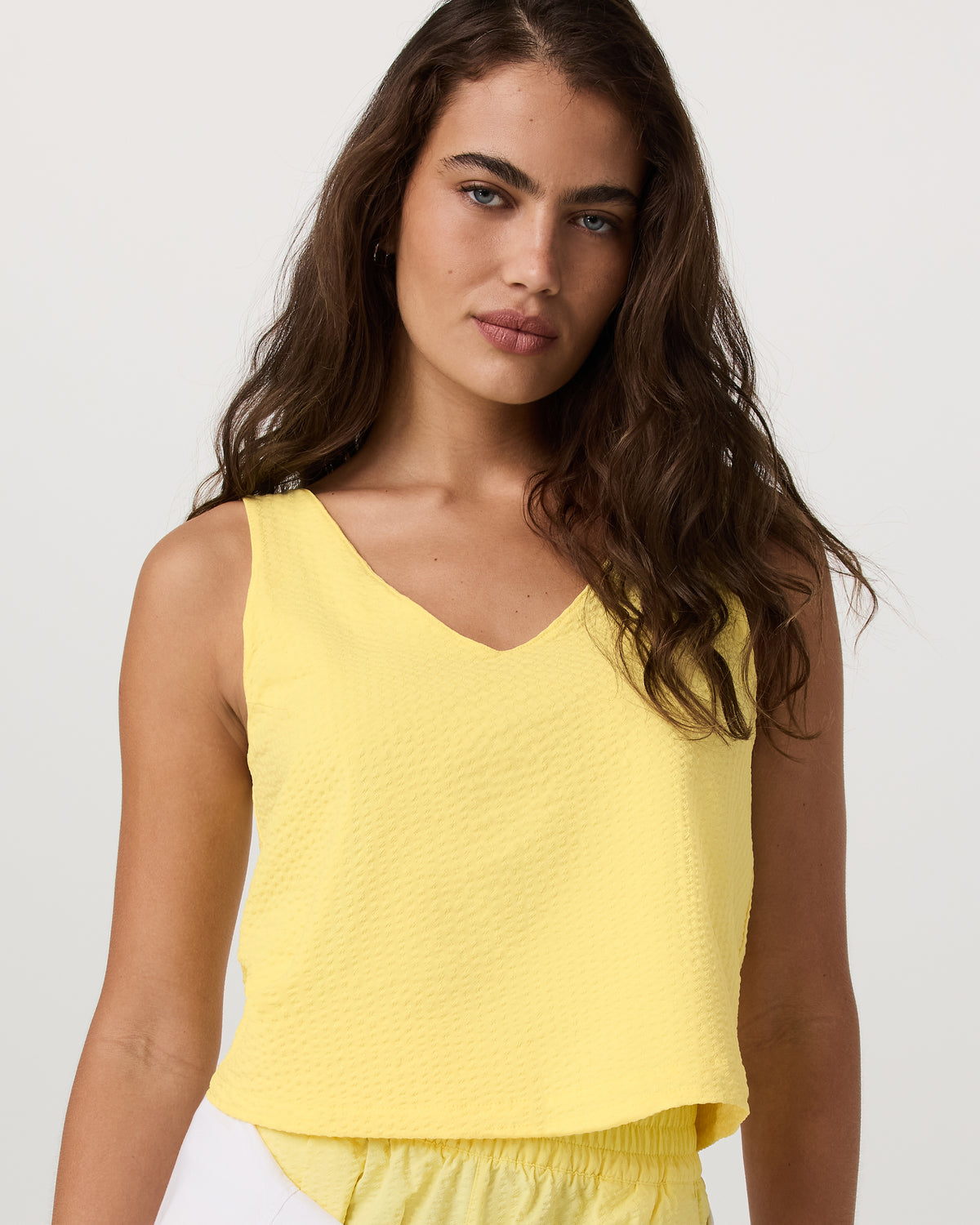 Villa Textured Crop Tank Sunlight