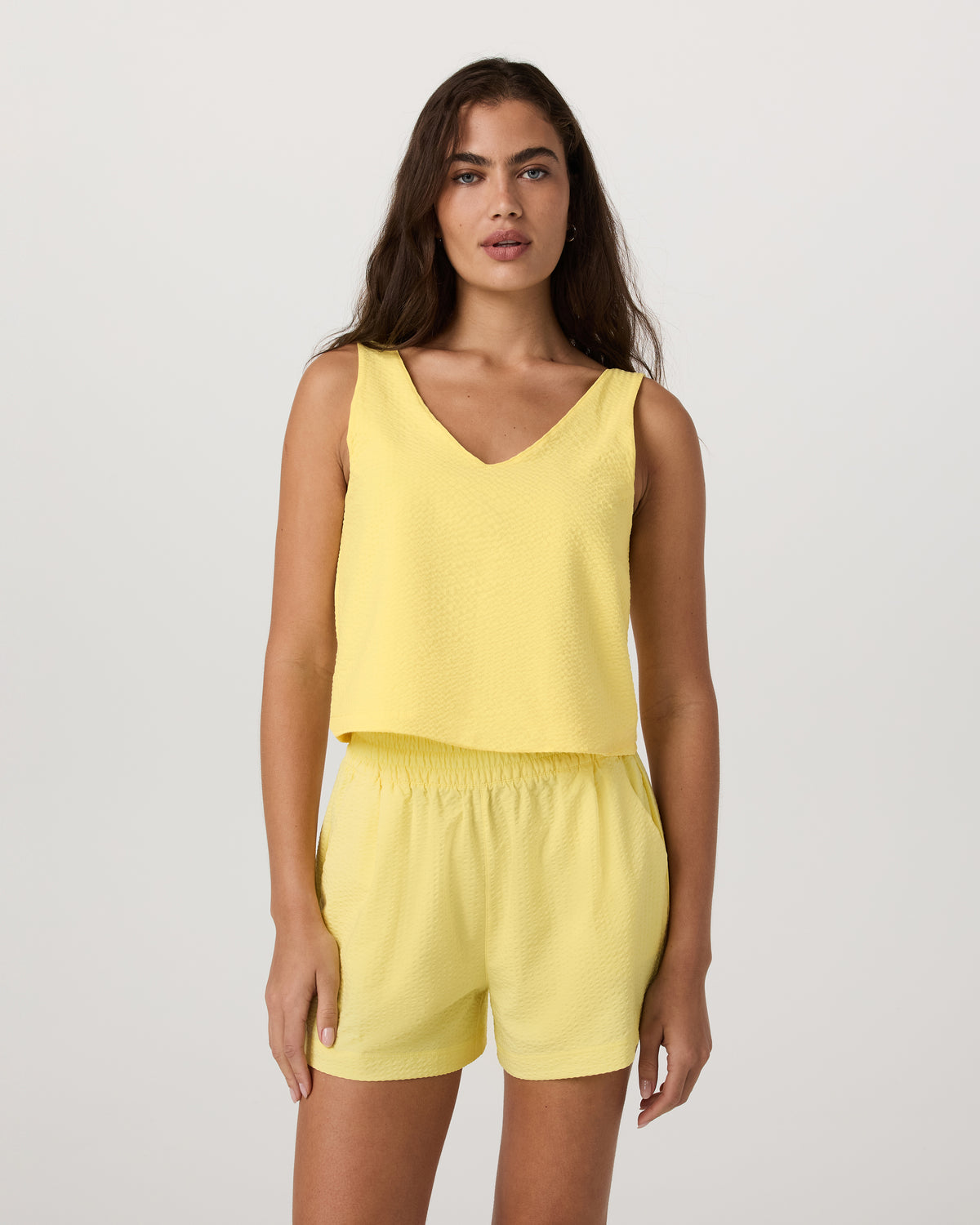 Villa Textured Crop Tank Sunlight - Image 6