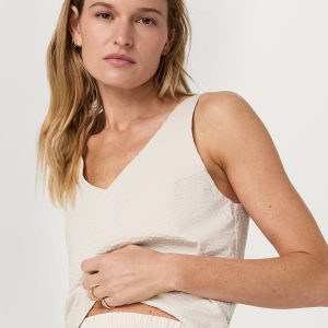 Villa Textured Crop Tank Milkweed