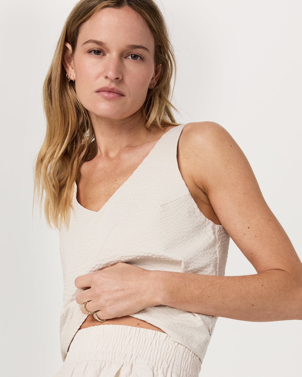Villa Textured Crop Tank Milkweed