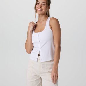 Pose Cardigan Tank White