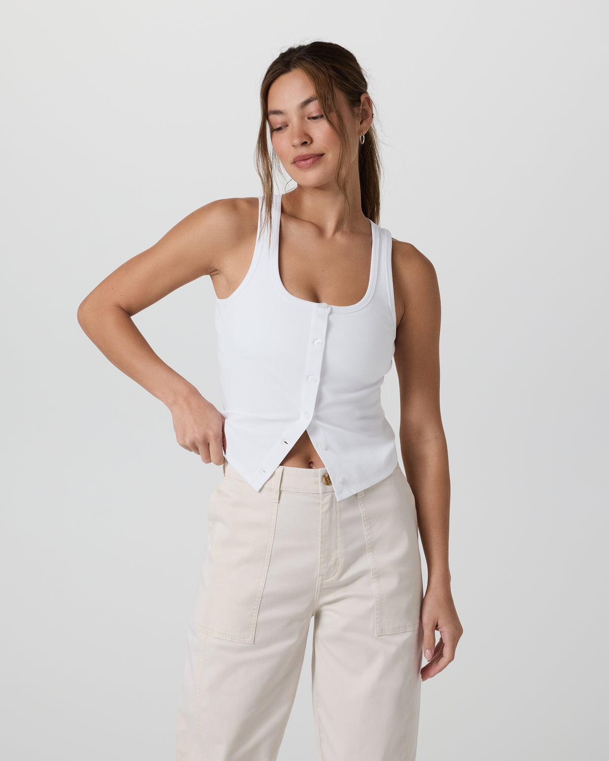 Pose Cardigan Tank White - Image 5