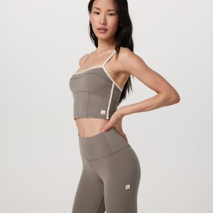 Vuori AllTheFeels? Corset Tank Women's Smokey Taupe Top