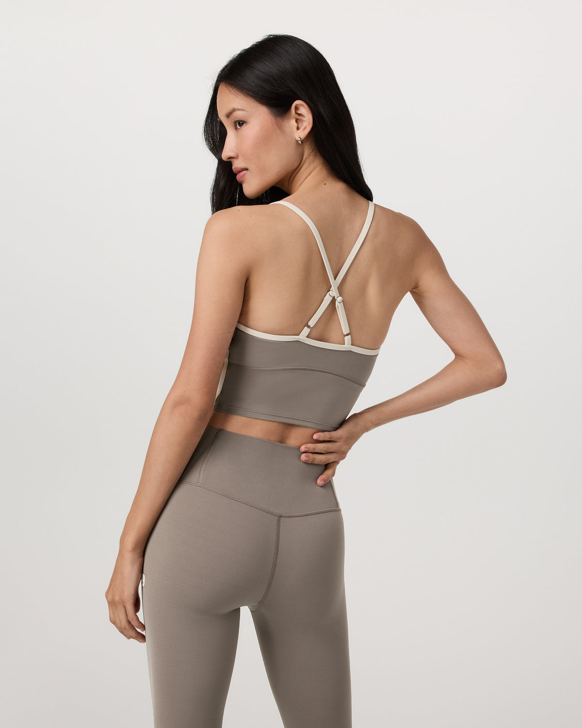 Vuori AllTheFeels? Corset Tank Women's Smokey Taupe Top - Image 2