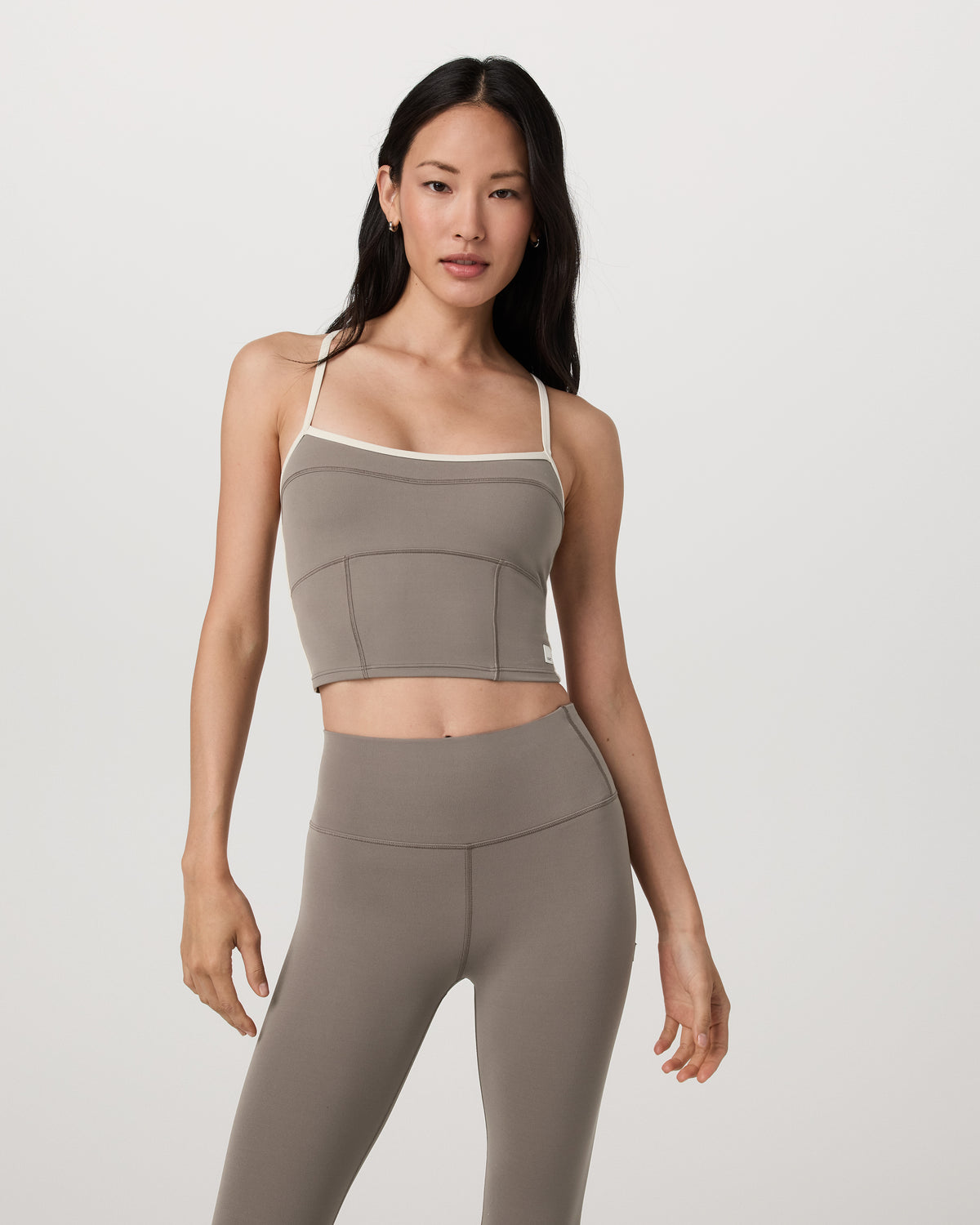 Vuori AllTheFeels? Corset Tank Women's Smokey Taupe Top - Image 6