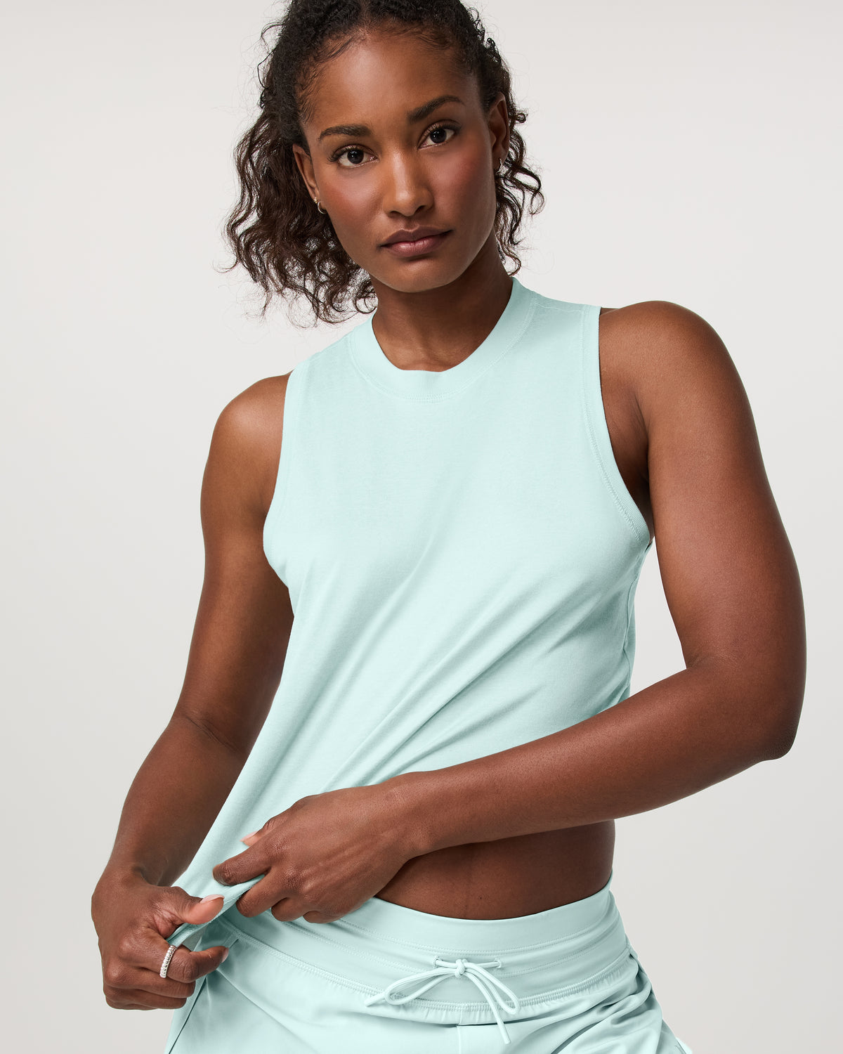 Energy Top - Long Women's Spearmint Heather Tank Top - Image 4