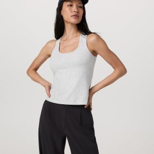 Pose Layering Tank Women's White Heather Grey Tank Top