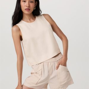 Trestles Twill Crop Tank Women's Sand Dollar Tank Top