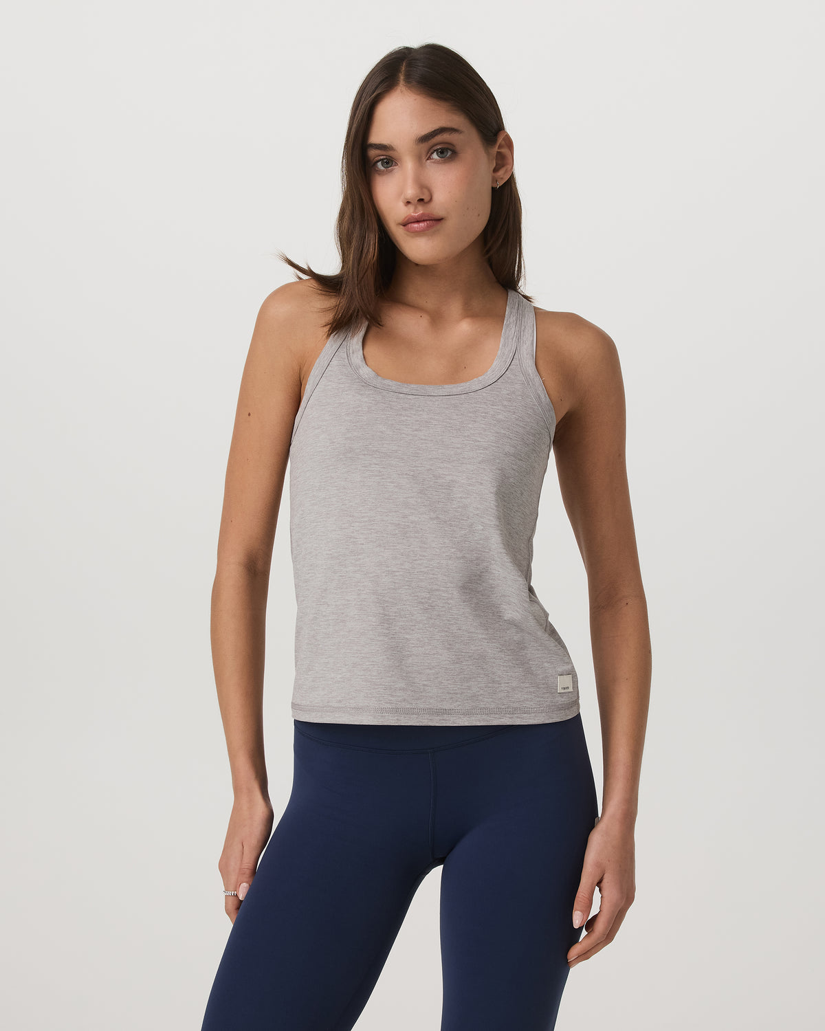 Lux Racerback Tank Women's Light Heather Grey Top