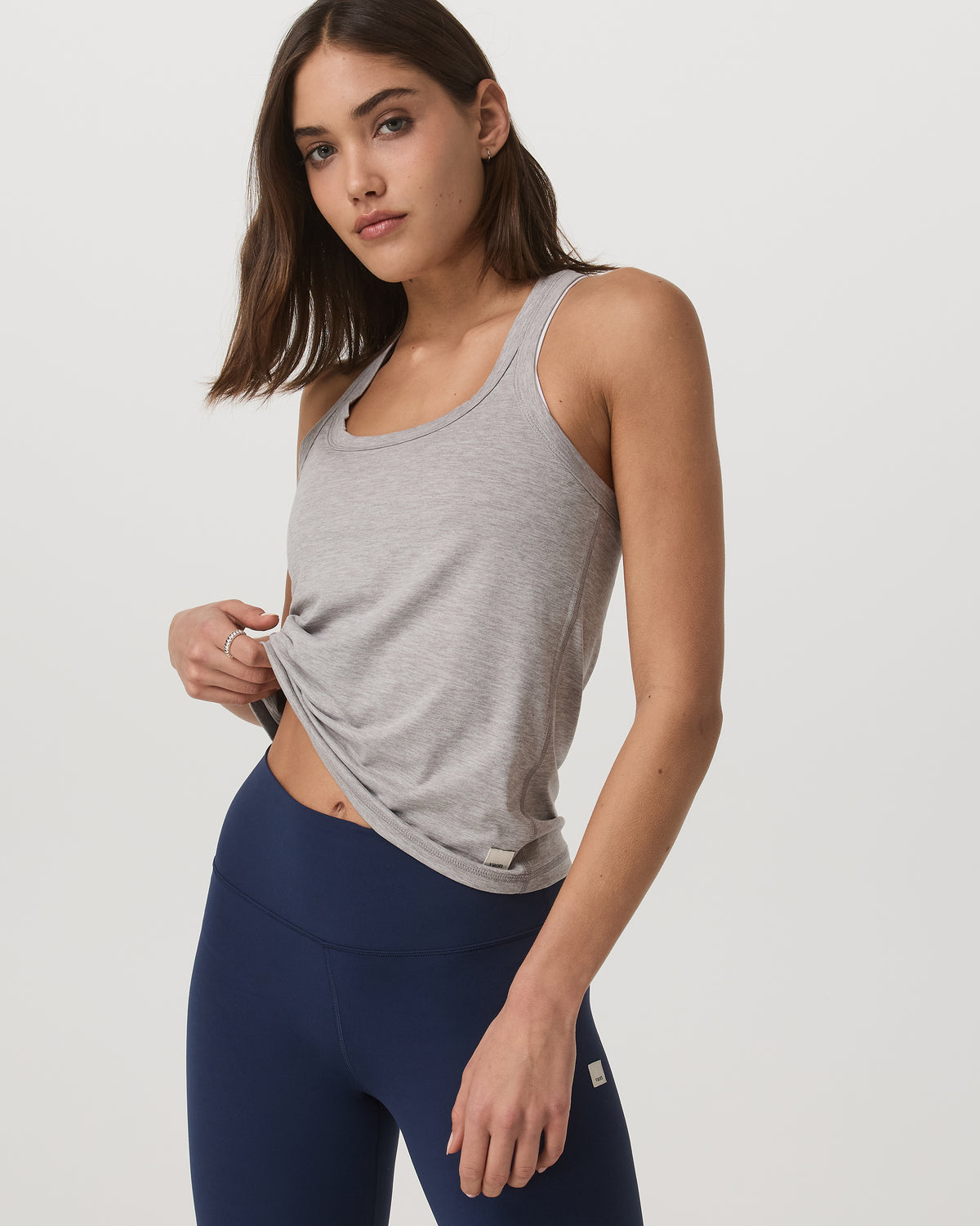 Lux Racerback Tank Women's Light Heather Grey Top - Image 4