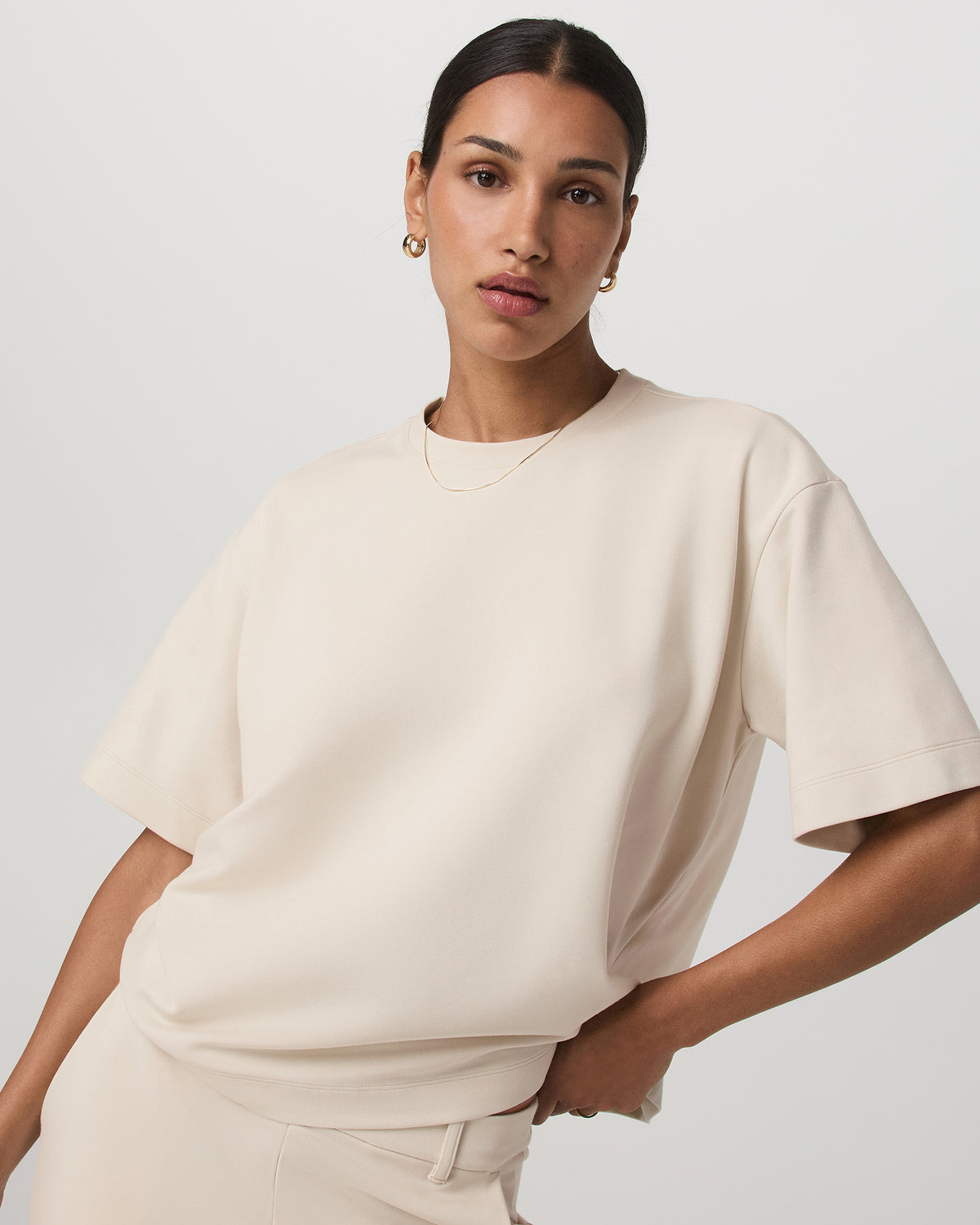 Short Sleeve Maven Oversized Tee Women's Bone Tee Shirt