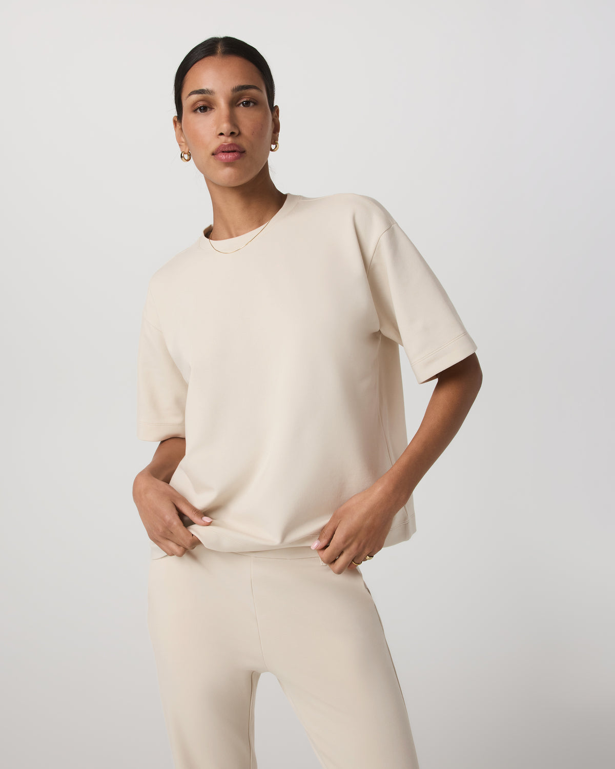 Short Sleeve Maven Oversized Tee Women's Bone Tee Shirt - Image 5