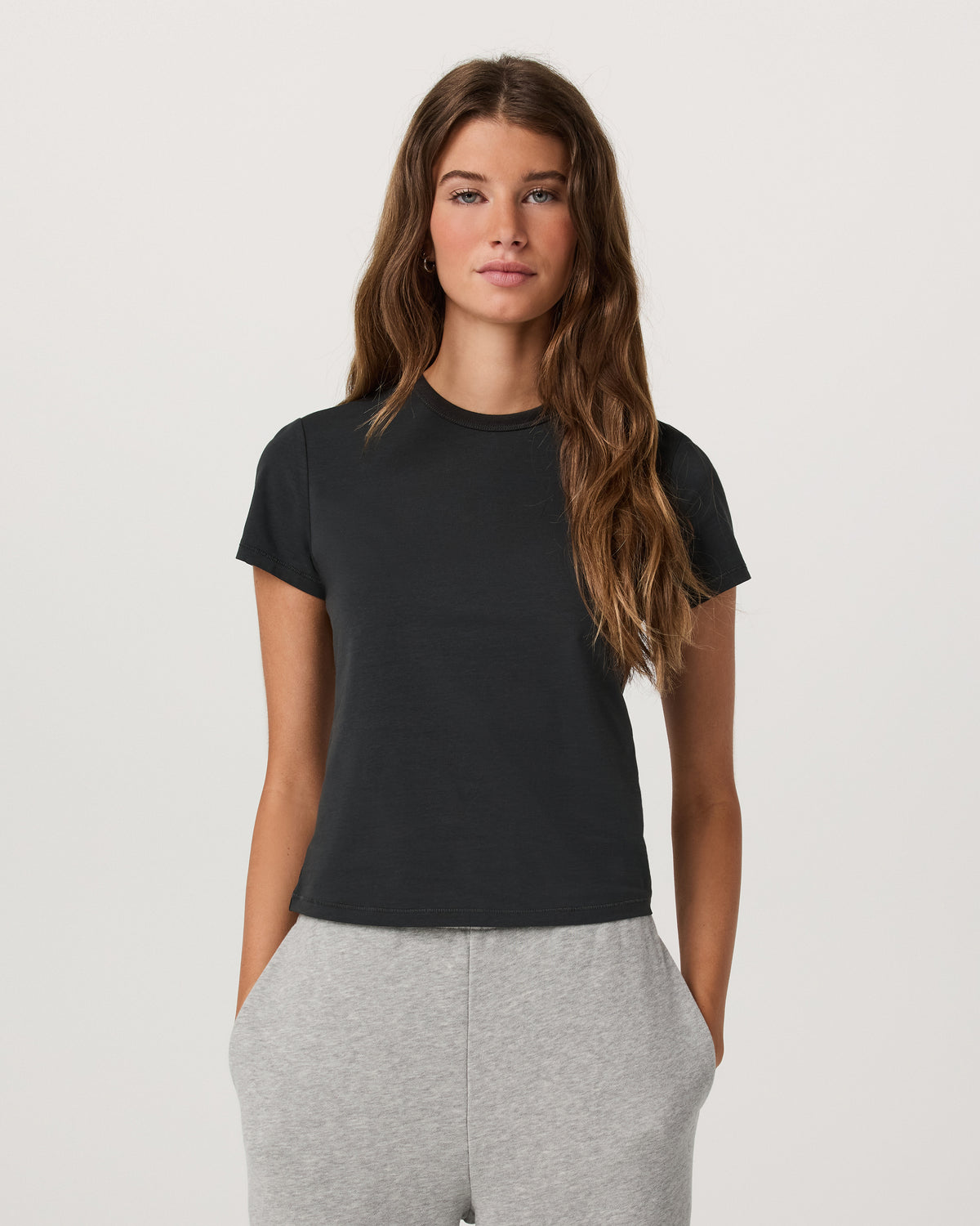 Short Sleeve Feather Classic Tee Washed Black T-Shirt