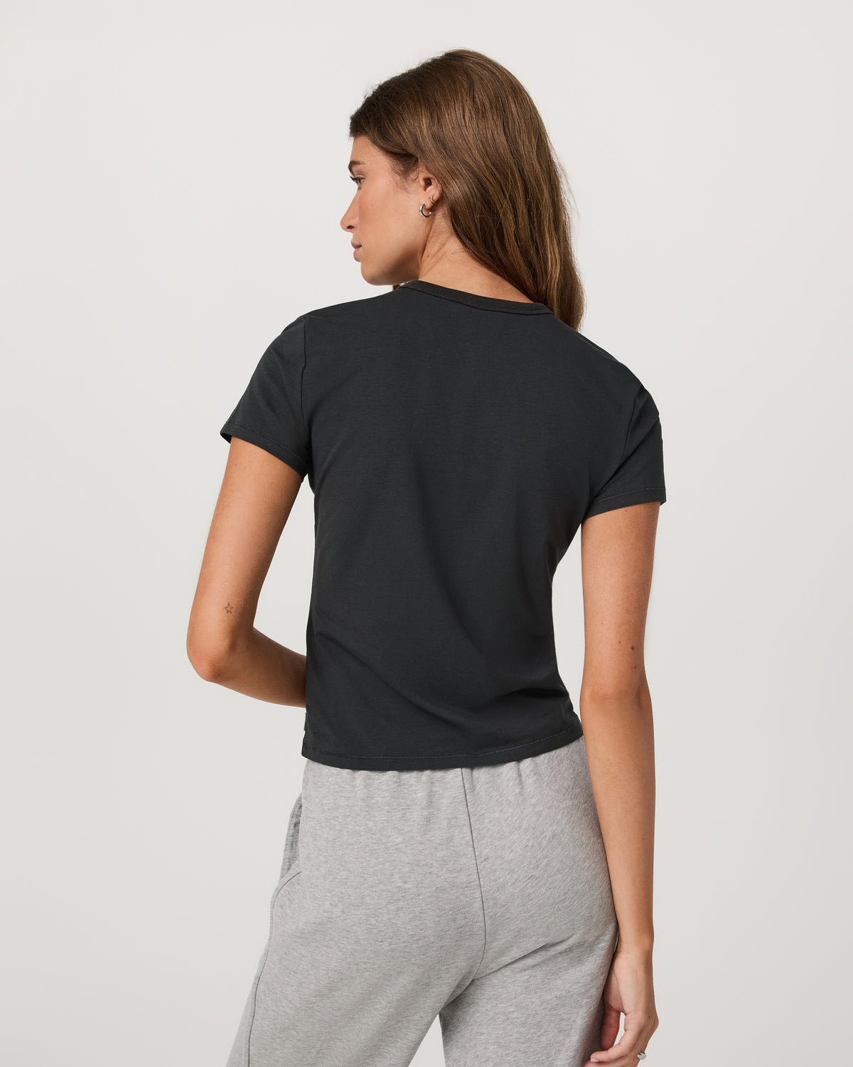 Short Sleeve Feather Classic Tee Washed Black T-Shirt - Image 3