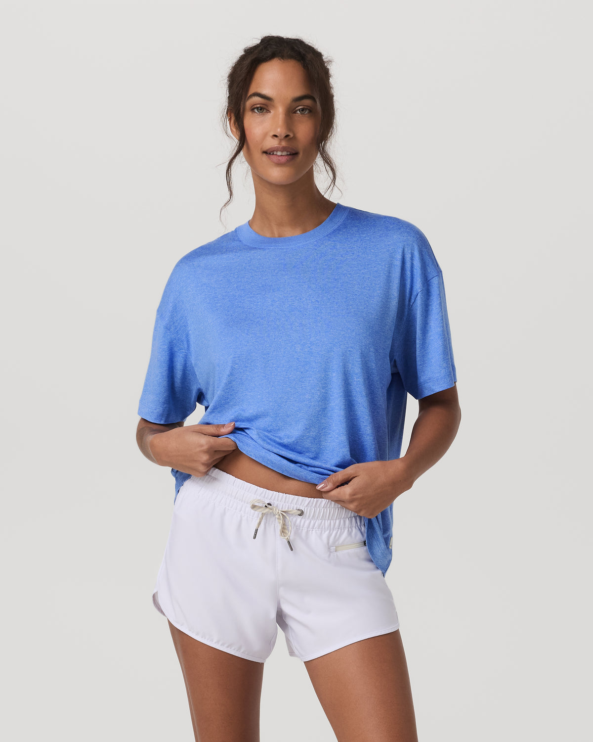 Energy Tee Long Women's Riviera Blue Heather Tee Shirt - Image 5
