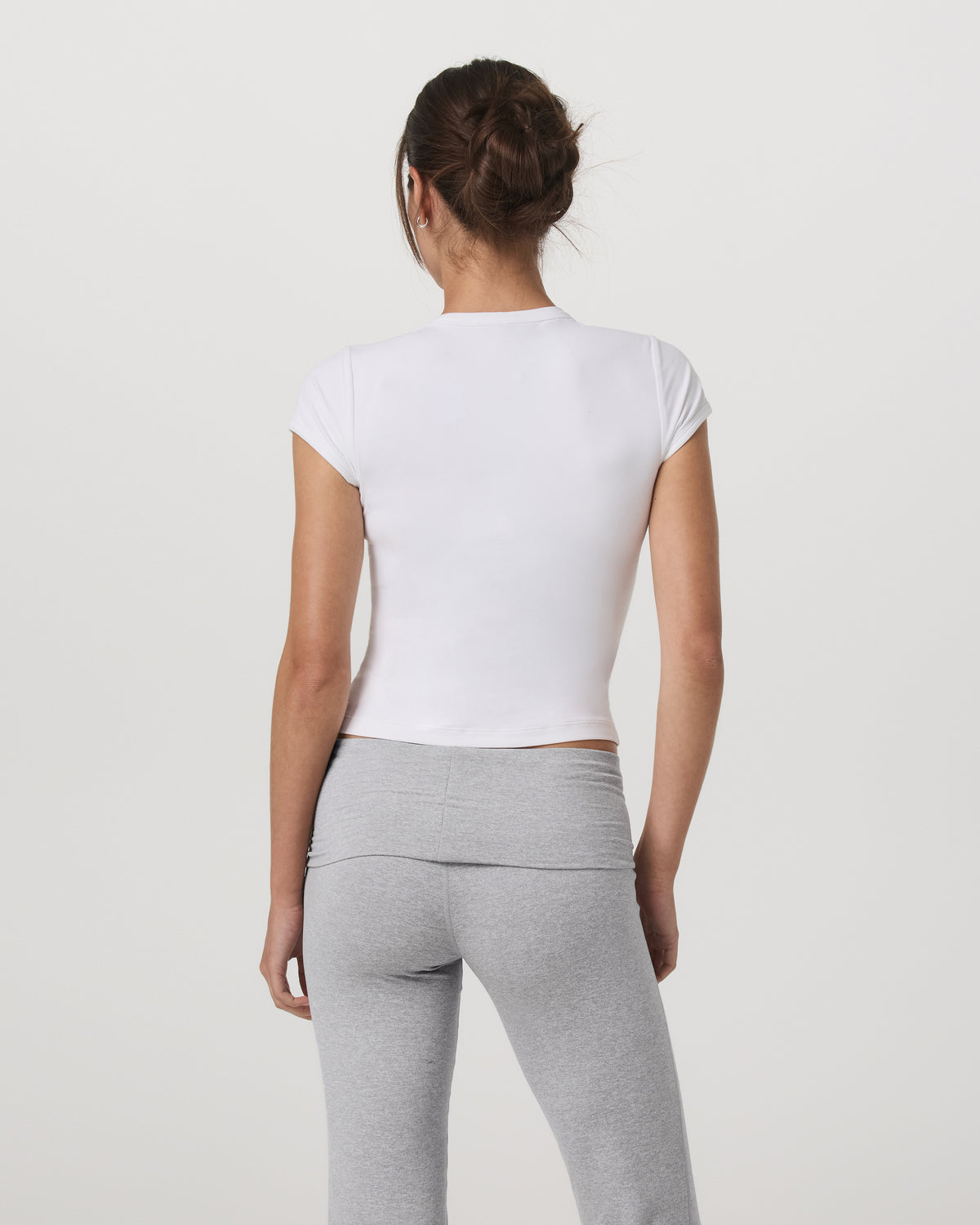 Halo Baby Tee Women's White Fitted Crewneck Tee Shirt - Image 3