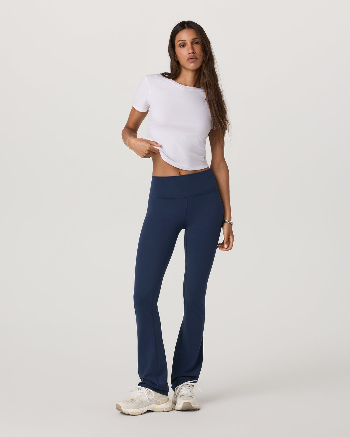 Pose Fitted Tee White Rib Knit Tee Clothing - Image 2