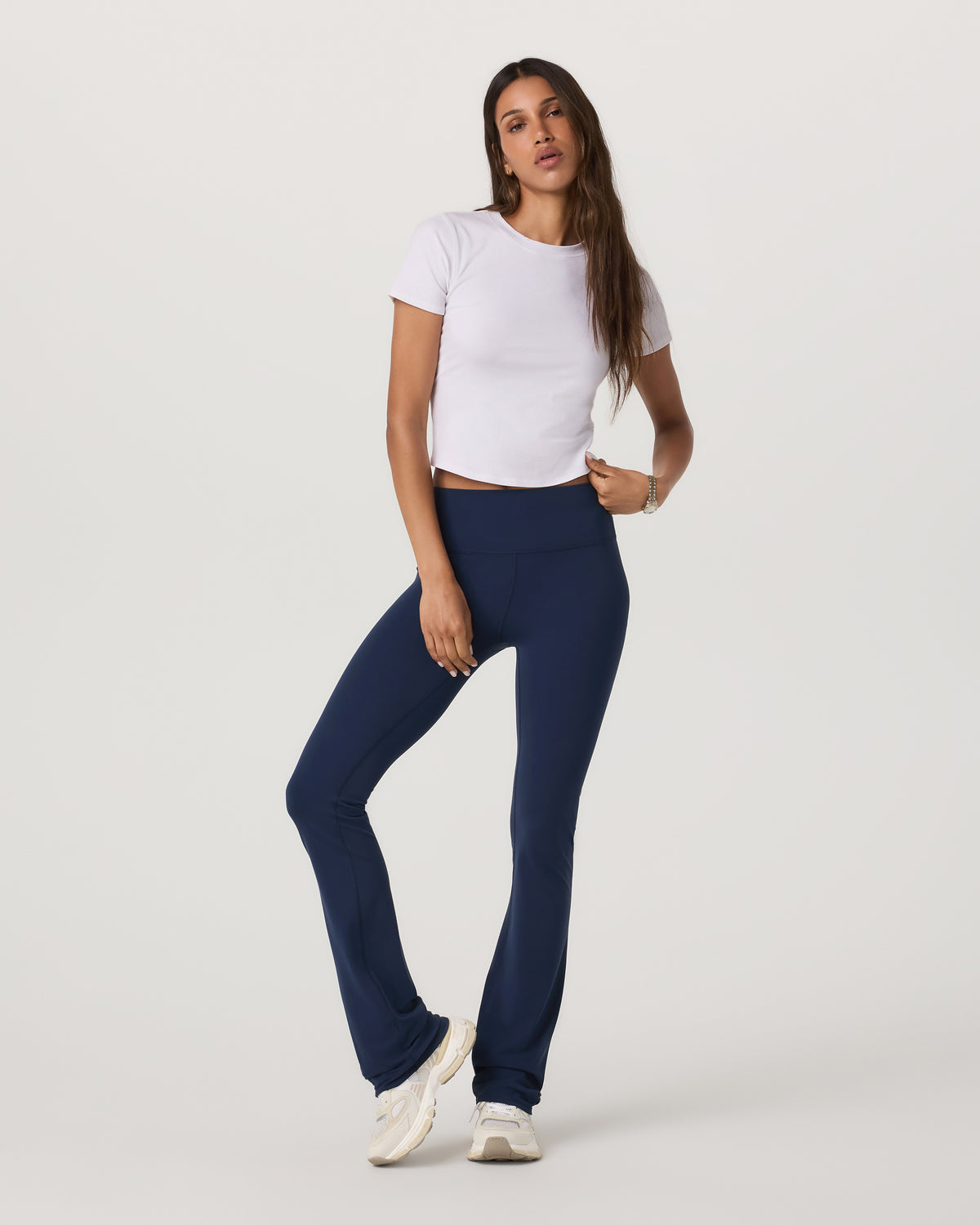 Pose Fitted Tee White Rib Knit Tee Clothing - Image 6