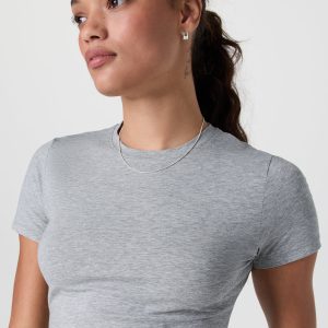 Feather Baby Tee Light Heather Grey