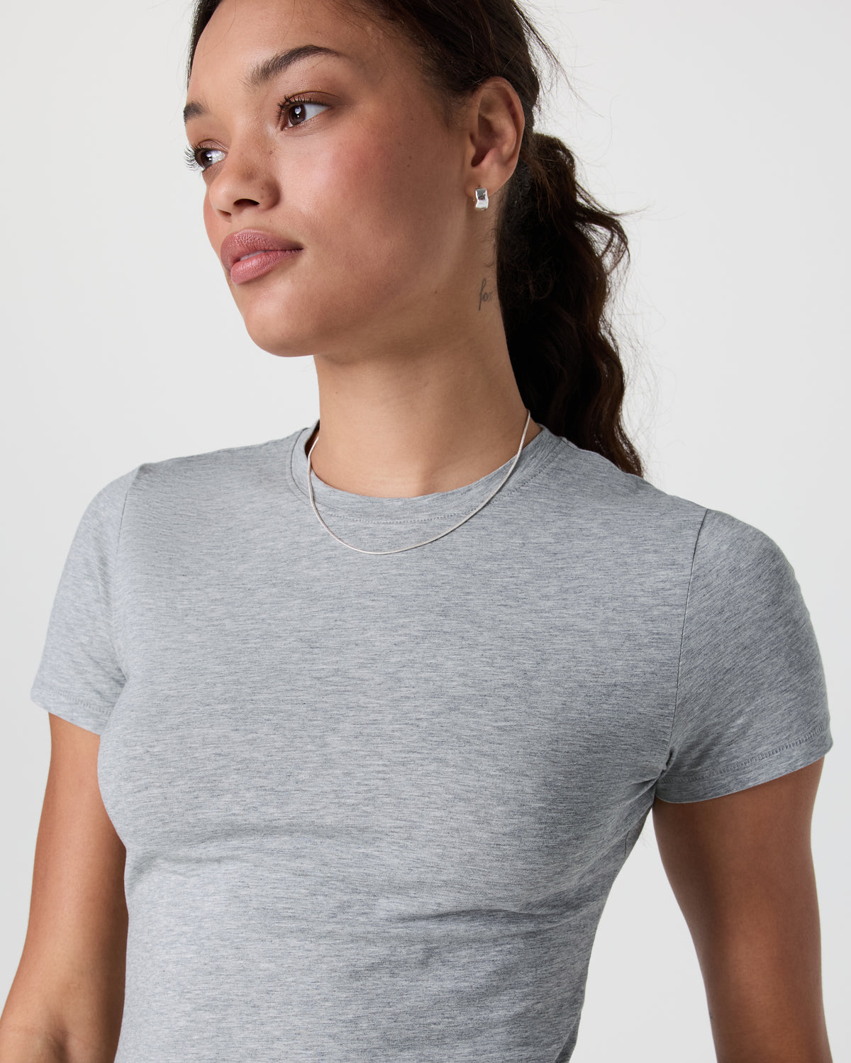 Feather Baby Tee Light Heather Grey