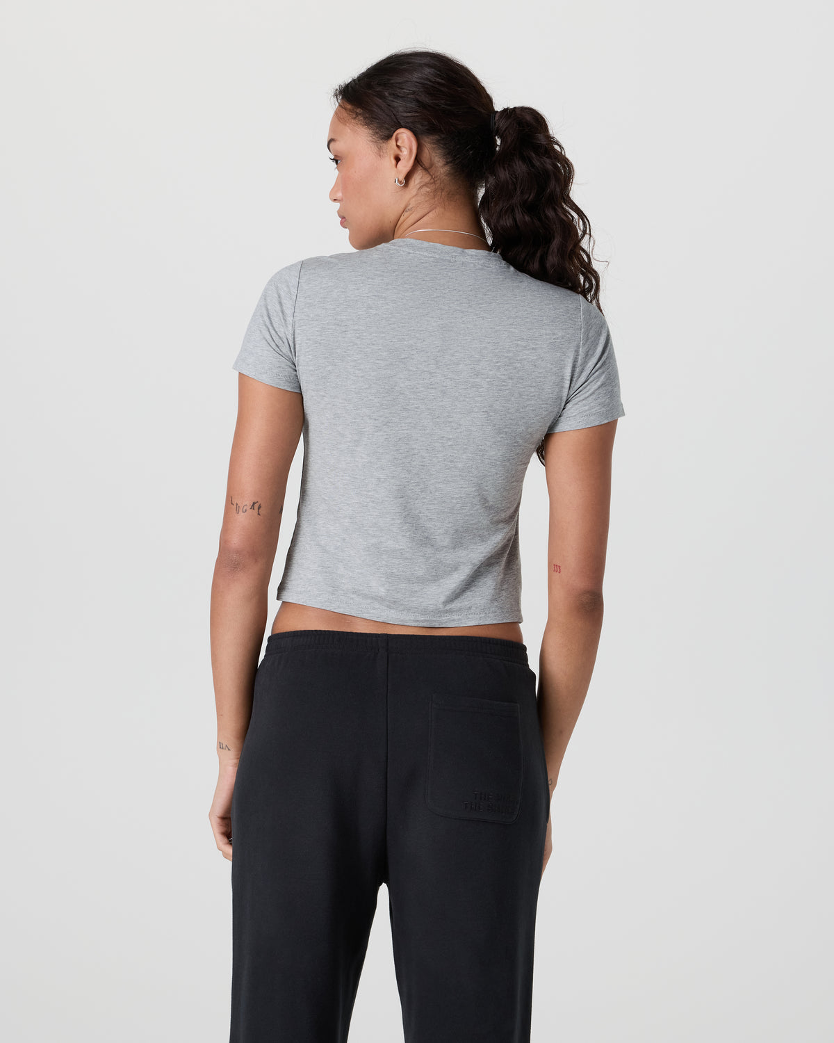 Feather Baby Tee Light Heather Grey - Image 3