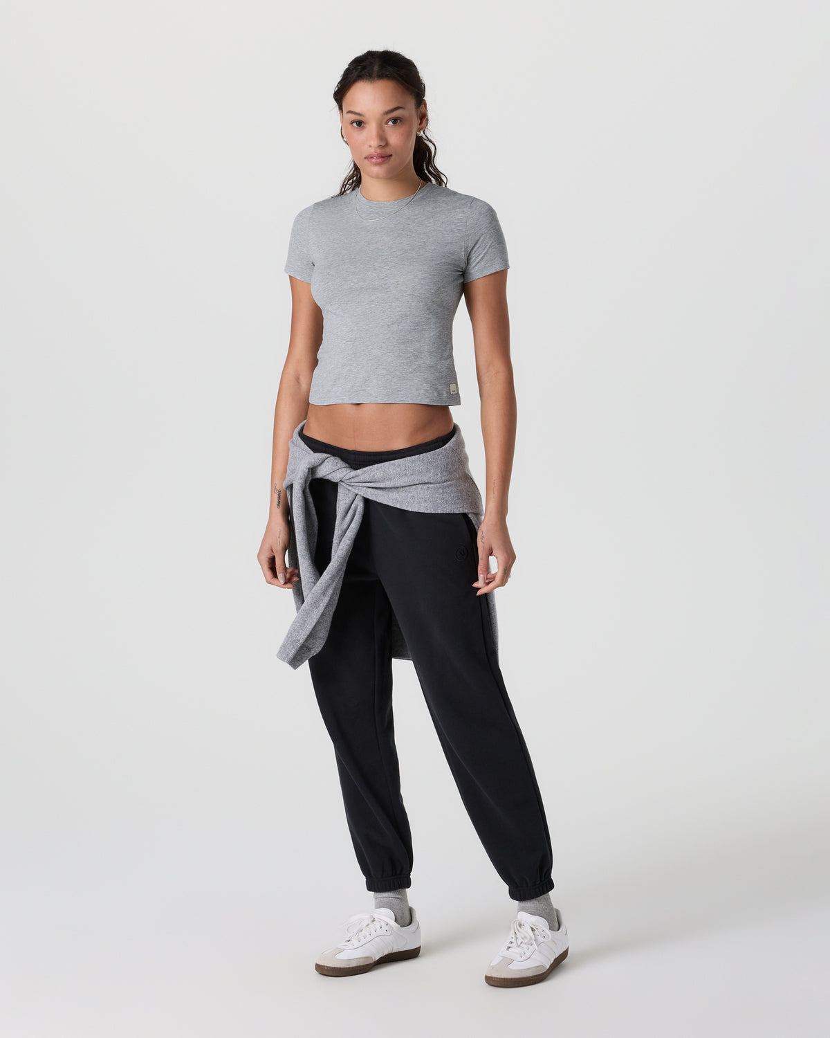 Feather Baby Tee Light Heather Grey - Image 4