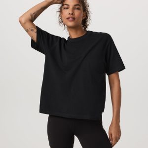 Short Sleeve Heavyweight Oversized Cotton Tee Black