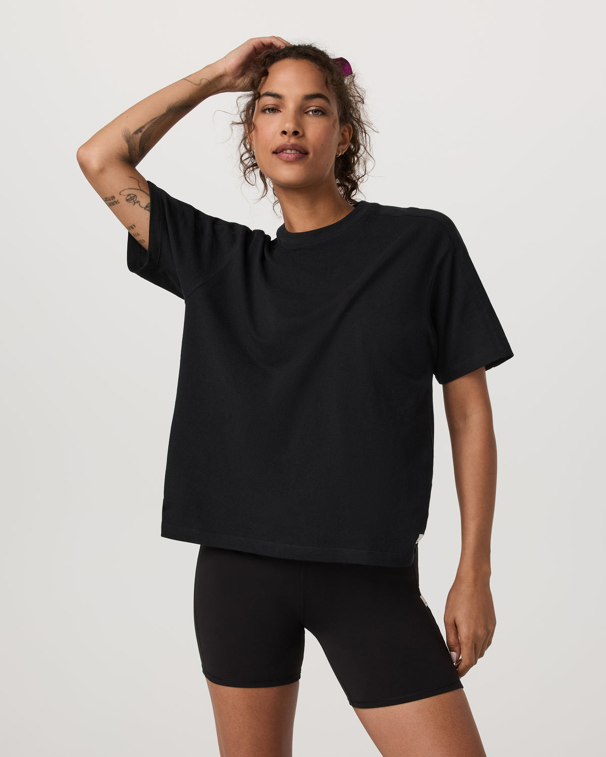 Short Sleeve Heavyweight Oversized Cotton Tee Black
