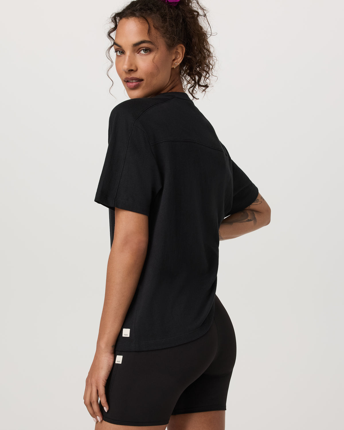Short Sleeve Heavyweight Oversized Cotton Tee Black - Image 2