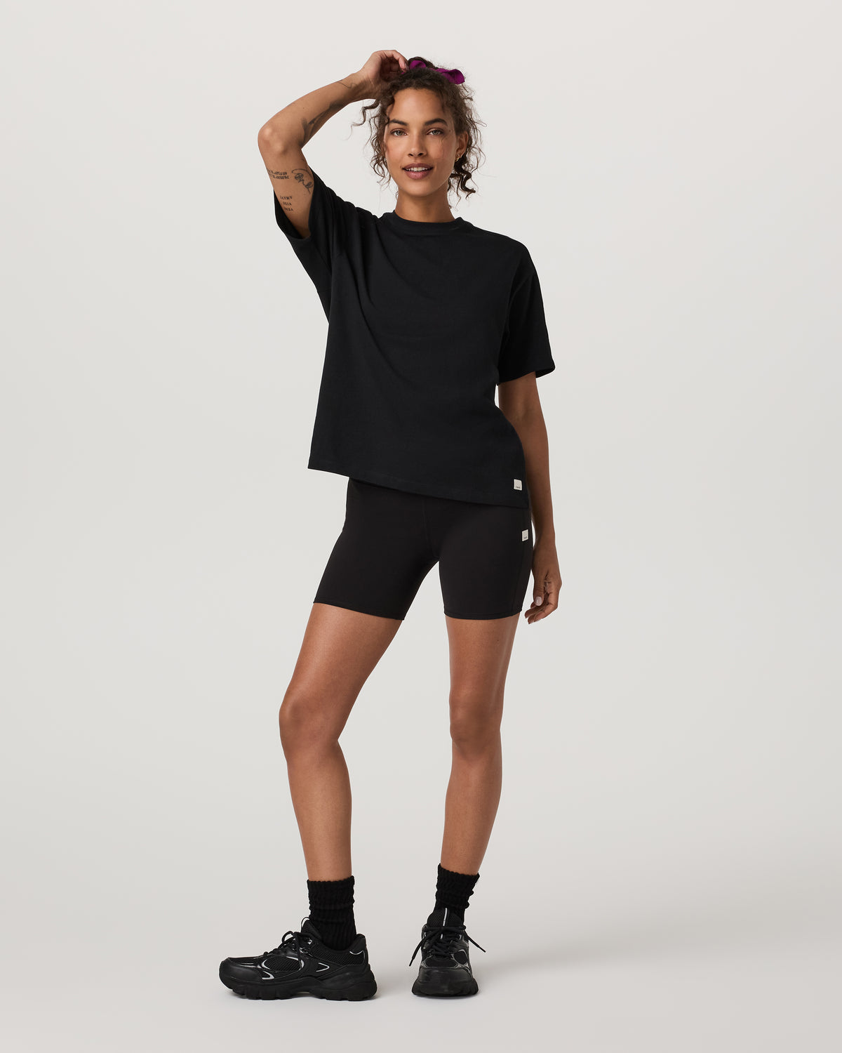 Short Sleeve Heavyweight Oversized Cotton Tee Black - Image 6
