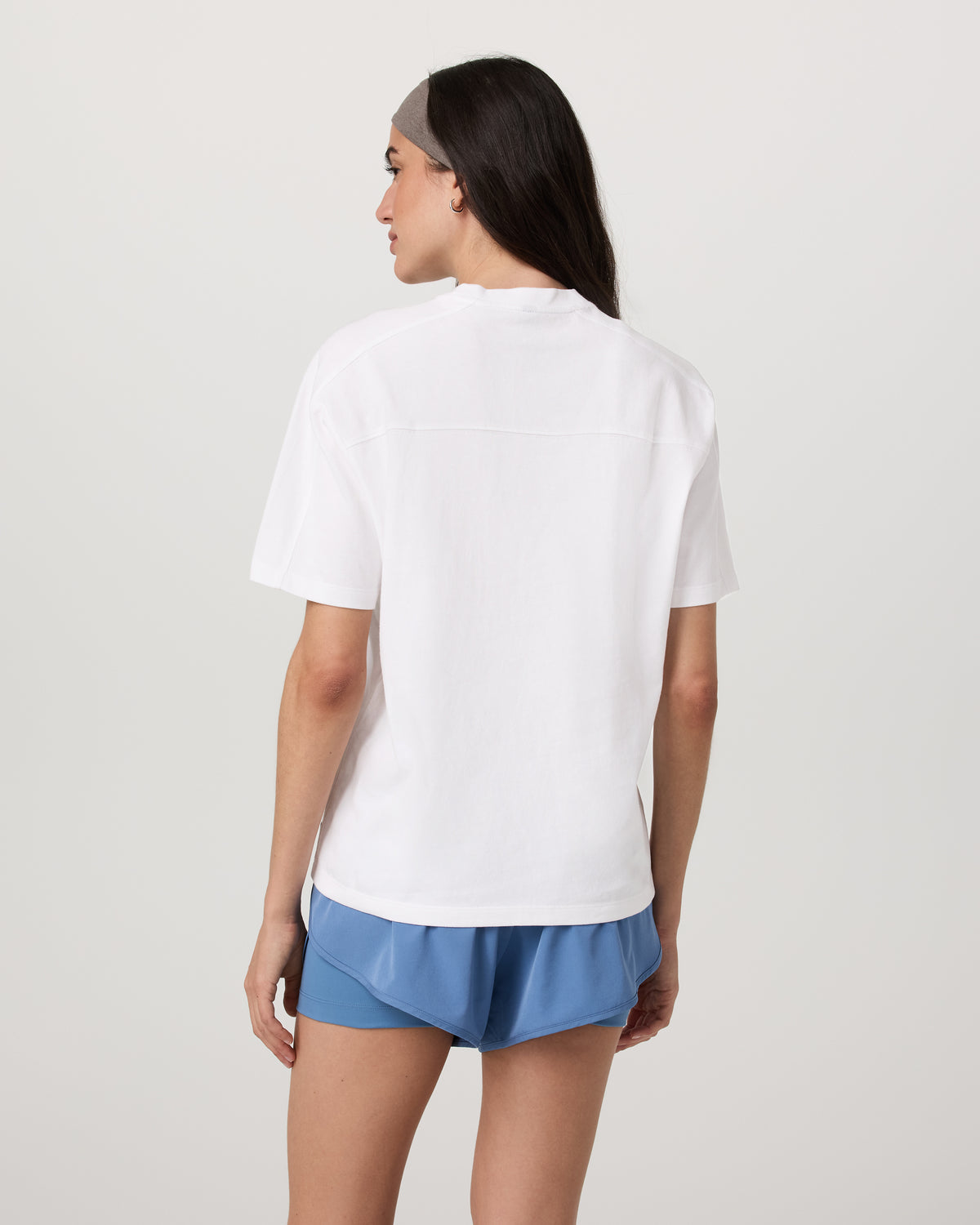 Short Sleeve Heavyweight Oversized Cotton Tee White - Image 3