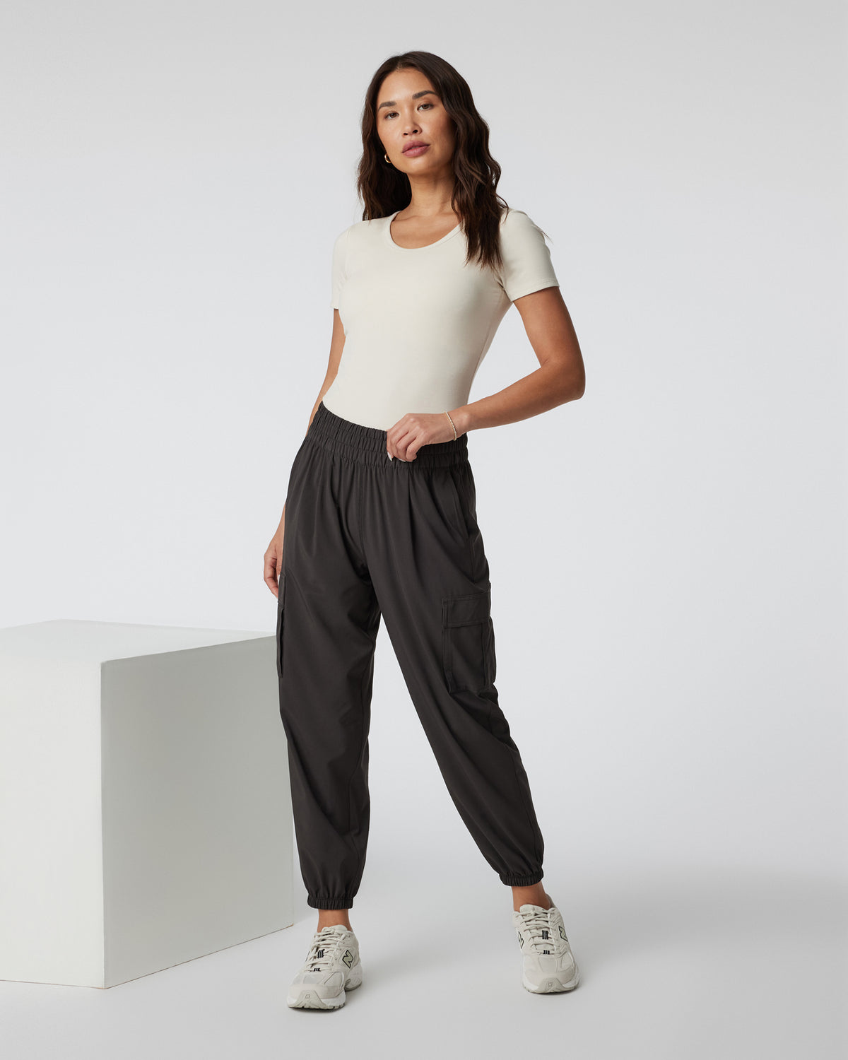 Short Sleeve Pose Bodysuit Milkweed Ribbed Bodysuit - Image 2