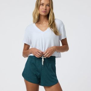 Short Sleeve Cove V Neck Tee White