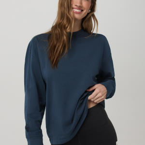 Long Sleeve Heavyweight Cotton Tee Ocean Blue Tee Shirt