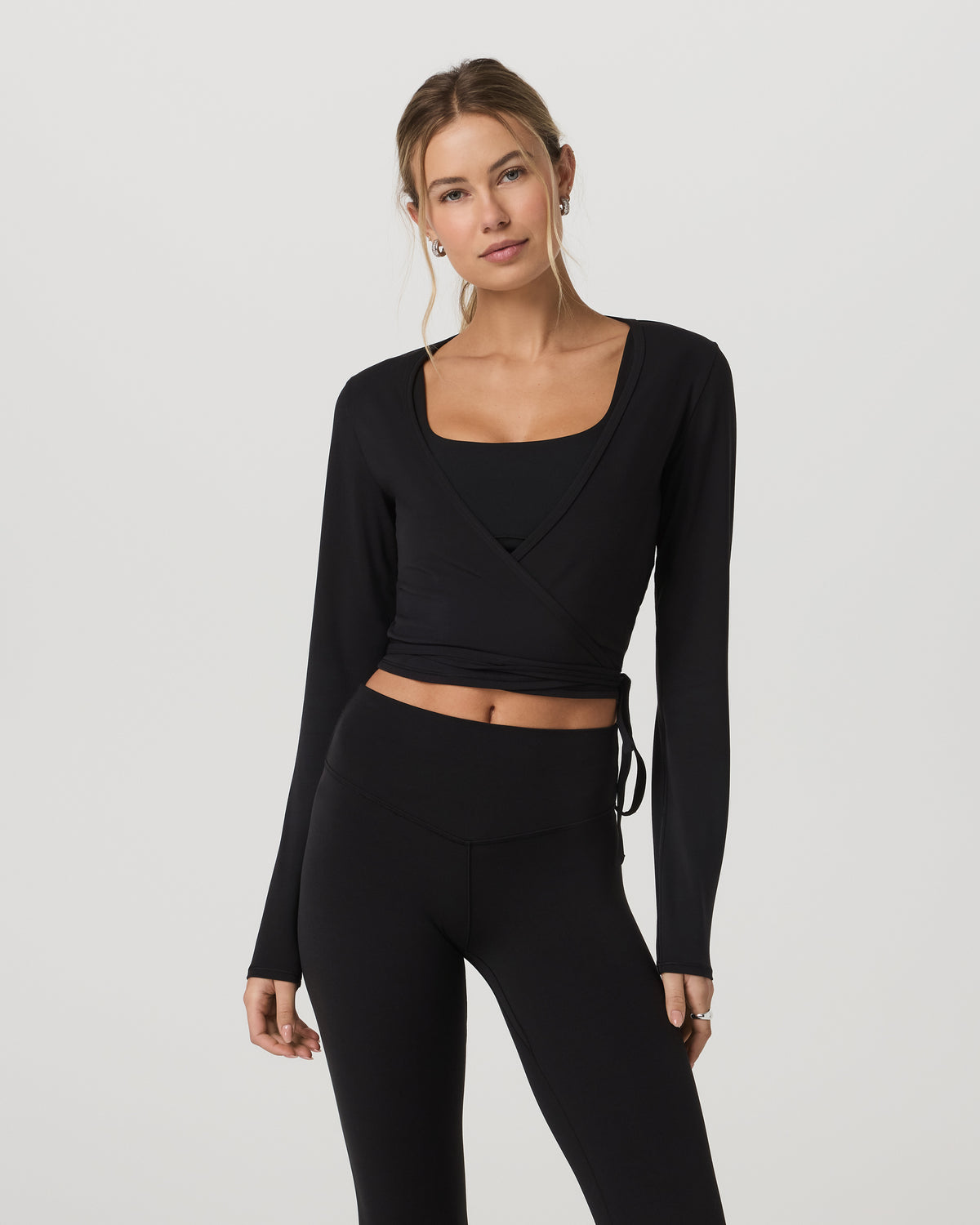 Vuori AllTheForm? Wrap Top Women's Black Wrap Top - Image 5