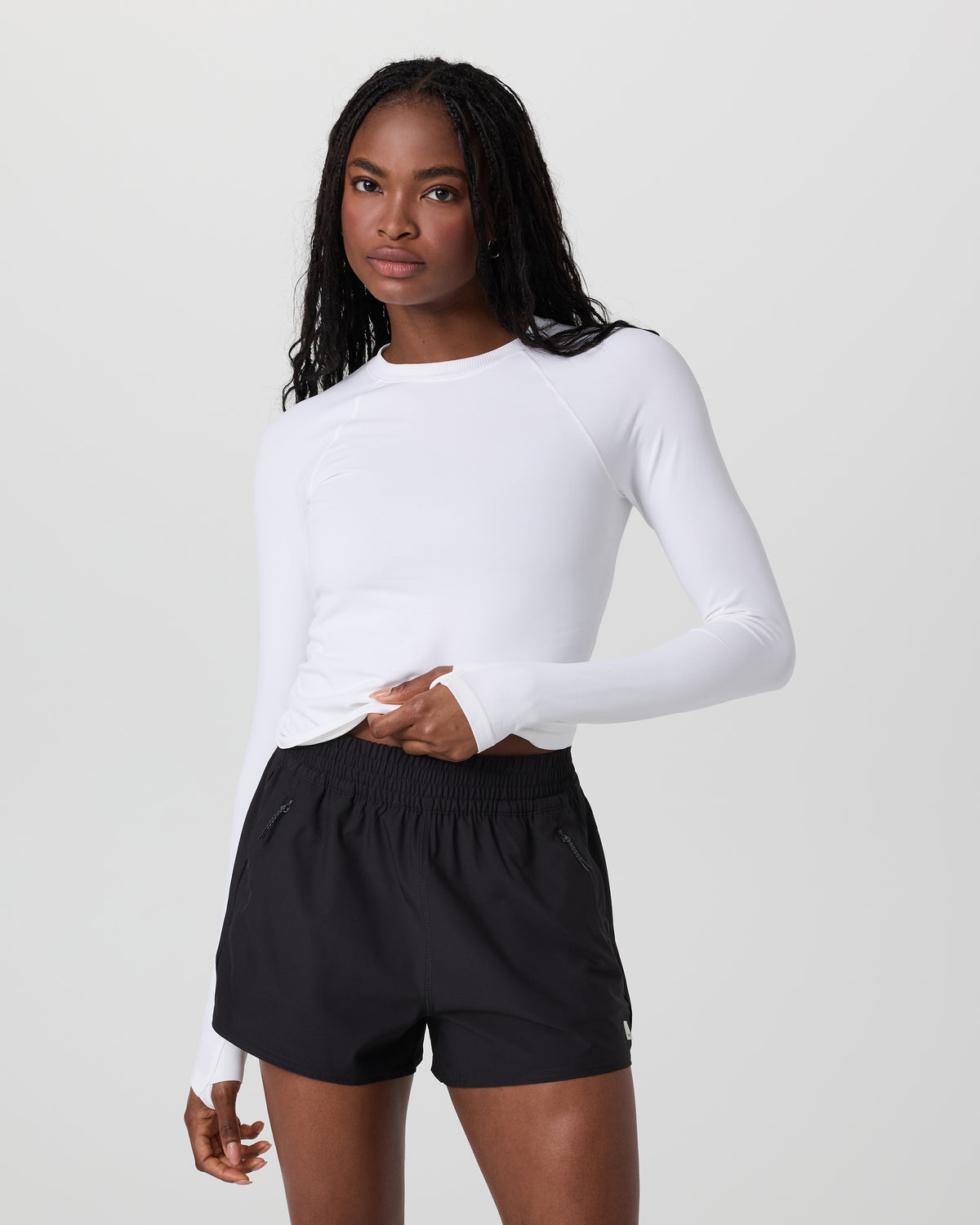 Long Sleeve Seamless Surge Tee White - Image 2