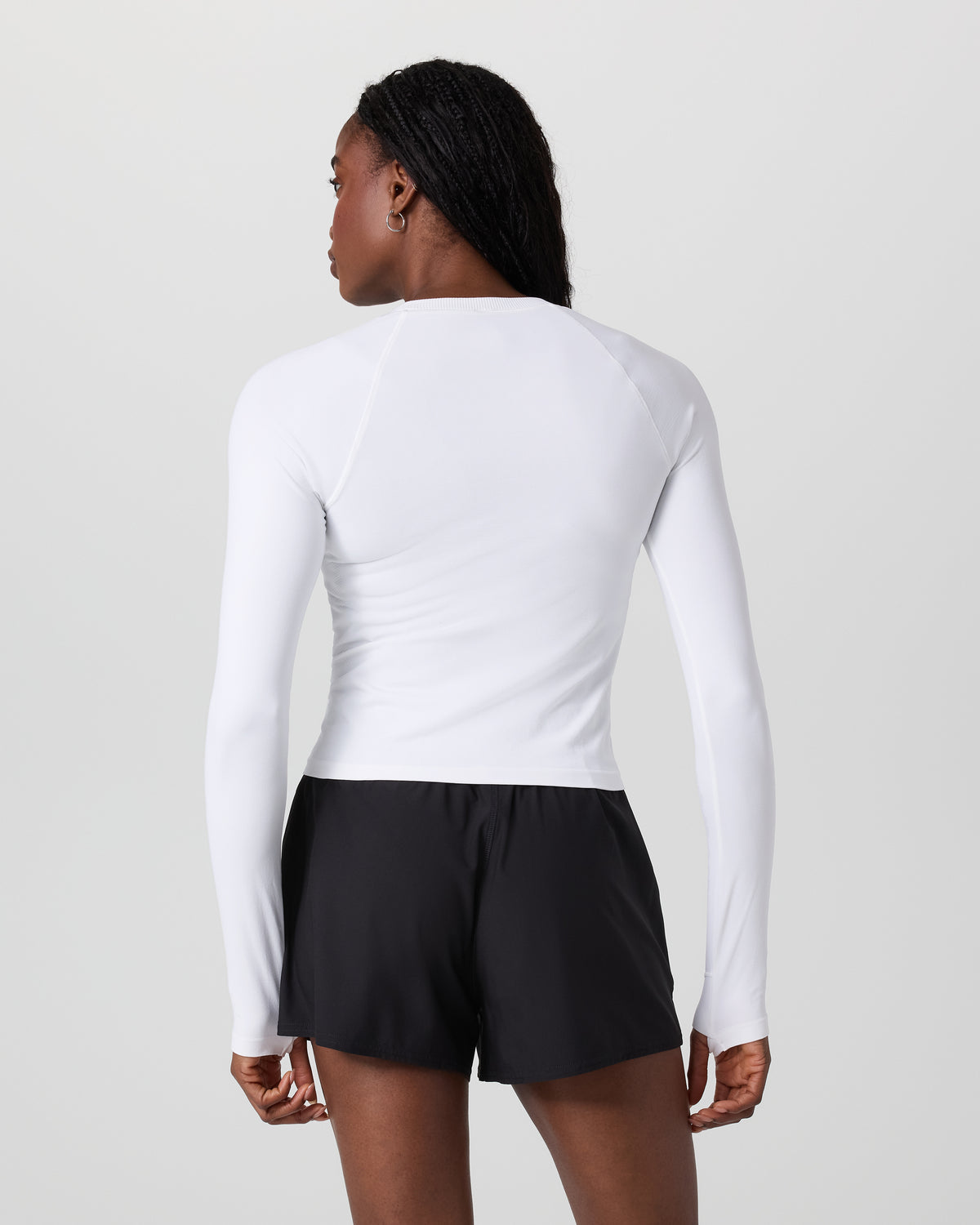Long Sleeve Seamless Surge Tee White - Image 3