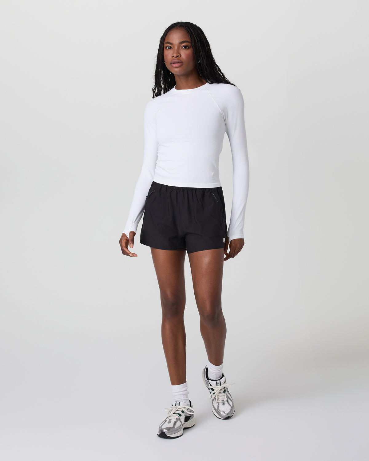 Long Sleeve Seamless Surge Tee White - Image 4