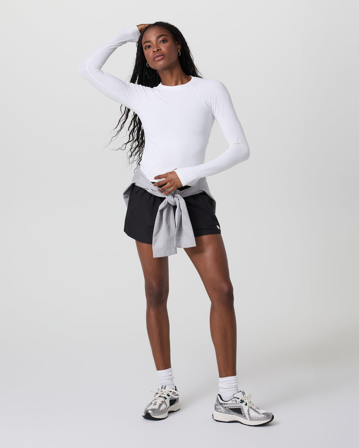 Long Sleeve Seamless Surge Tee White - Image 5