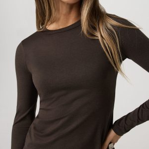 Long Sleeve Halo Essential Crew Tee Dark Java Heather