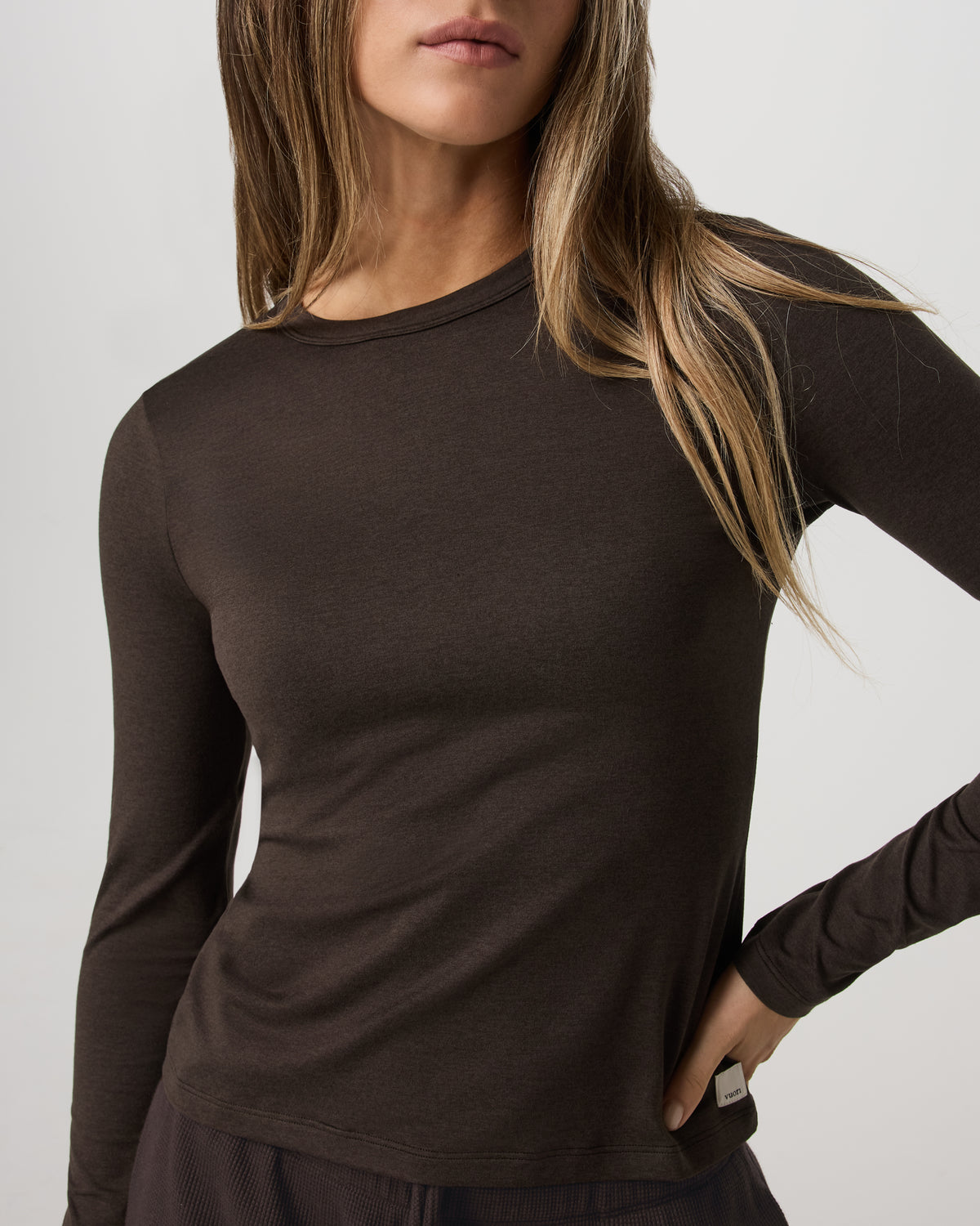 Long Sleeve Halo Essential Crew Tee Dark Java Heather