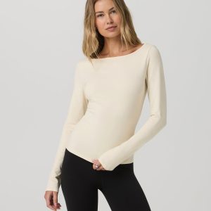 Long Sleeve Tuvalu Boat Neck Bone
