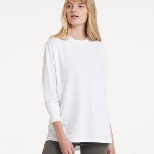 Long-Sleeve Feather Tee White