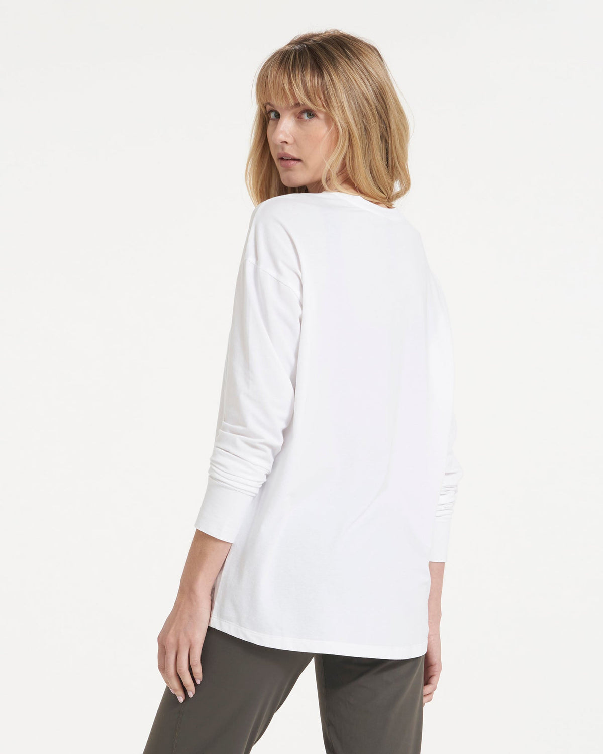 Long-Sleeve Feather Tee White - Image 2