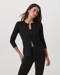 Women's Long Sleeve Halo Snap Cardigan Black Heather