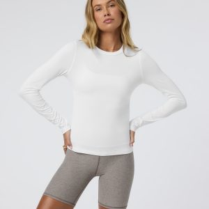 Long Sleeve Lux Crew Tee White