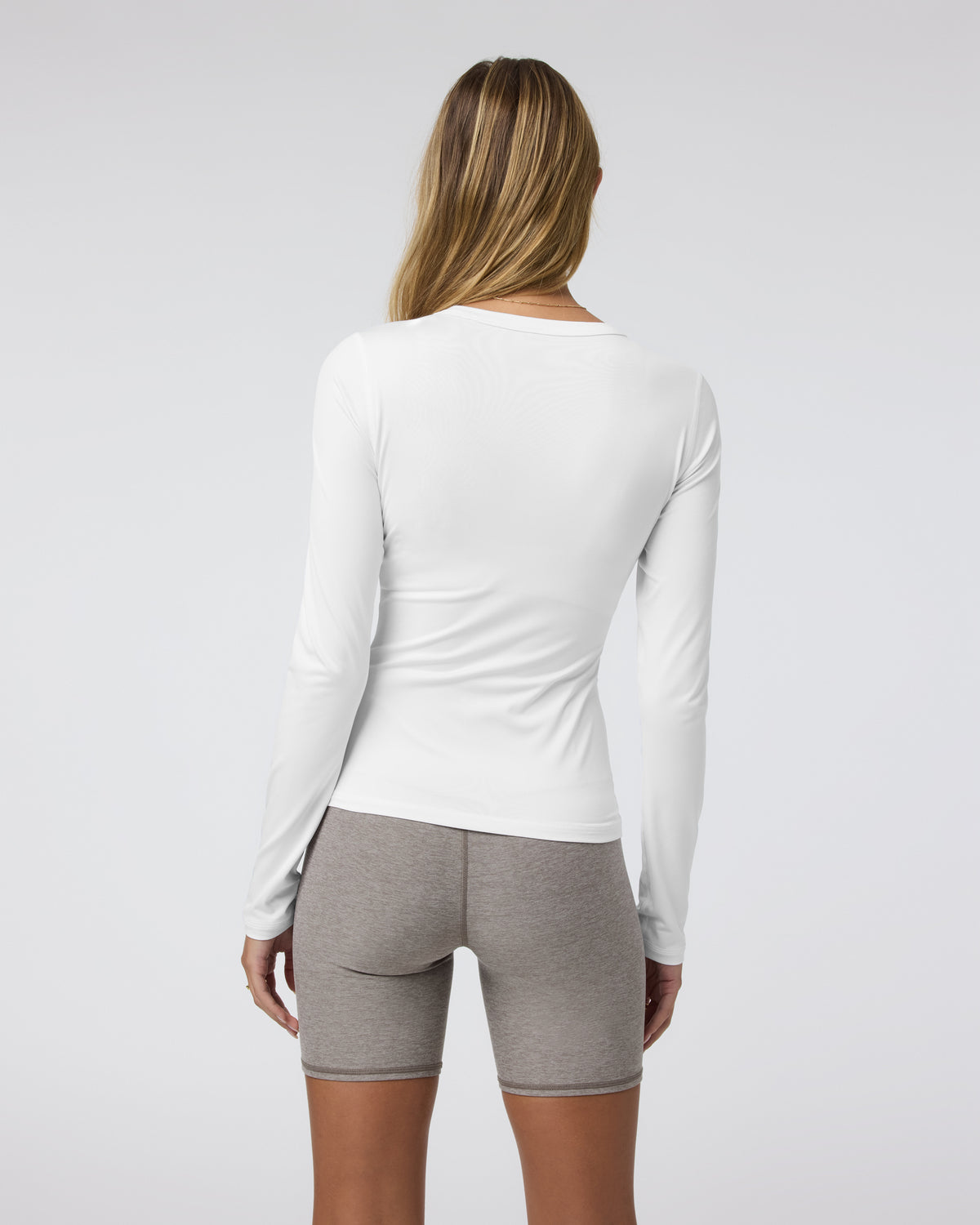 Long Sleeve Lux Crew Tee White - Image 3
