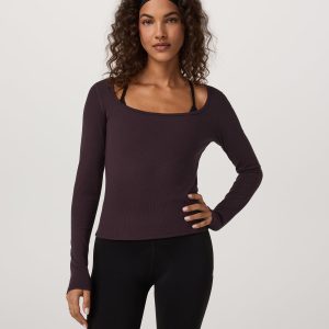 Long Sleeve Cove Ultra Scoop Women's Raisin Shirt