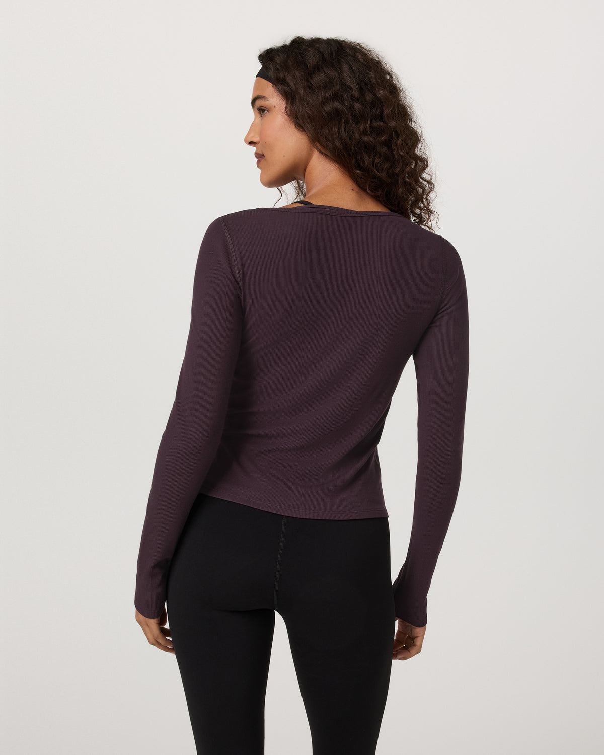 Long Sleeve Cove Ultra Scoop Women's Raisin Shirt - Image 3