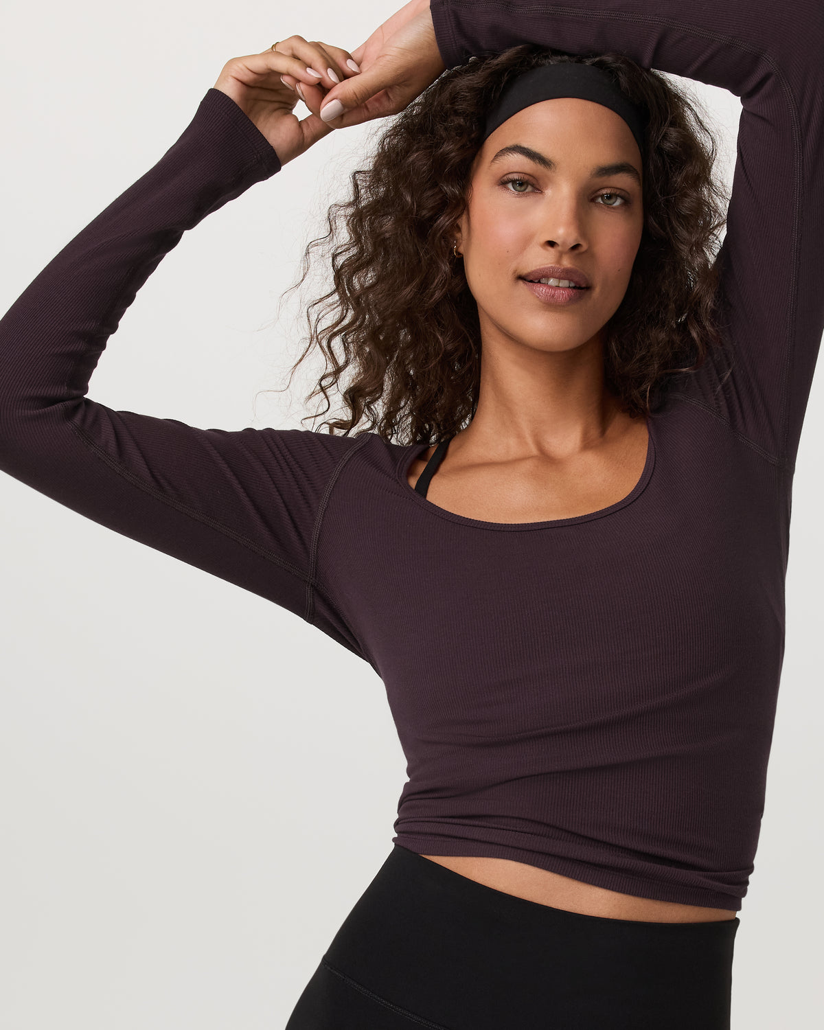 Long Sleeve Cove Ultra Scoop Women's Raisin Shirt - Image 5